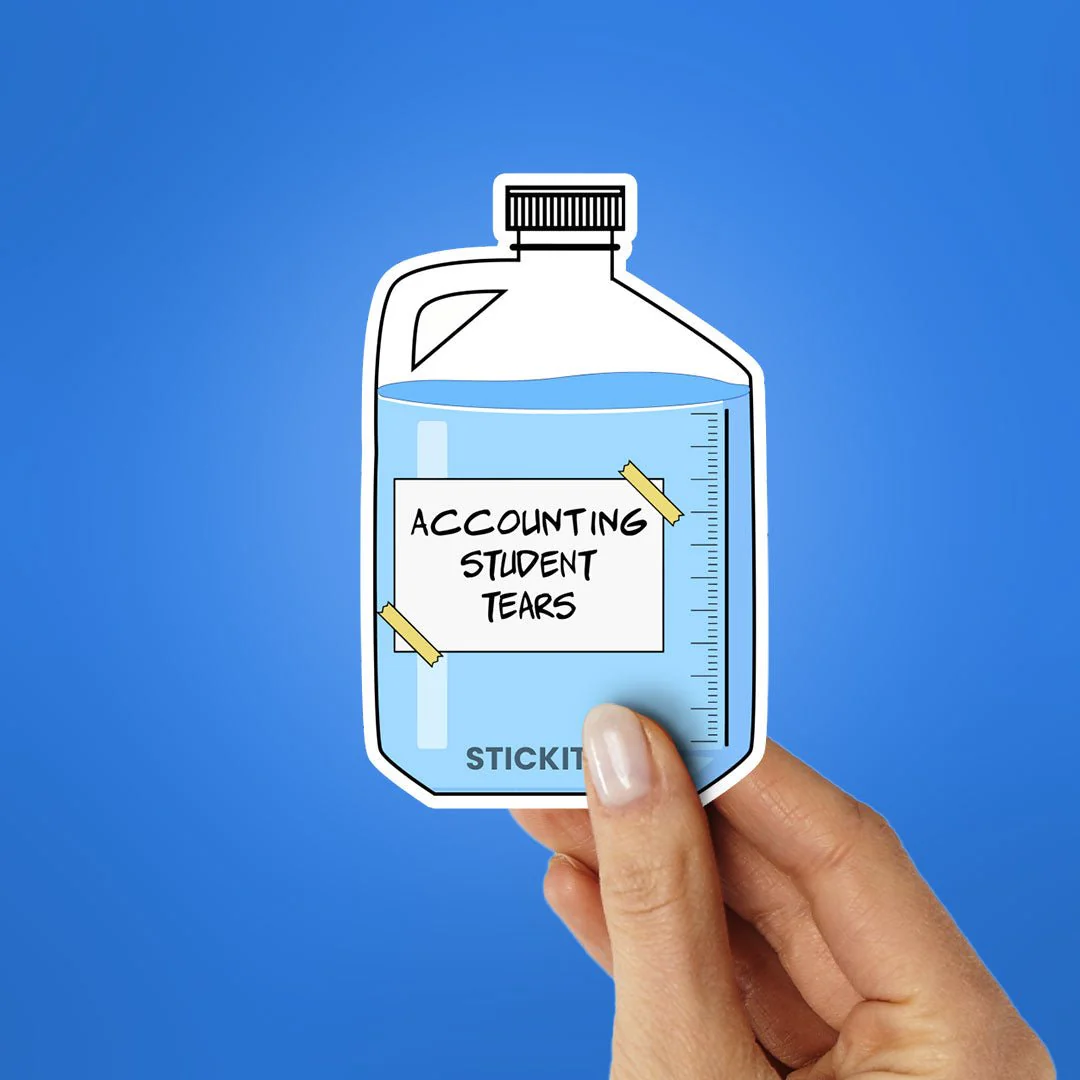 Accounting Student Tears Sticker - Image 2