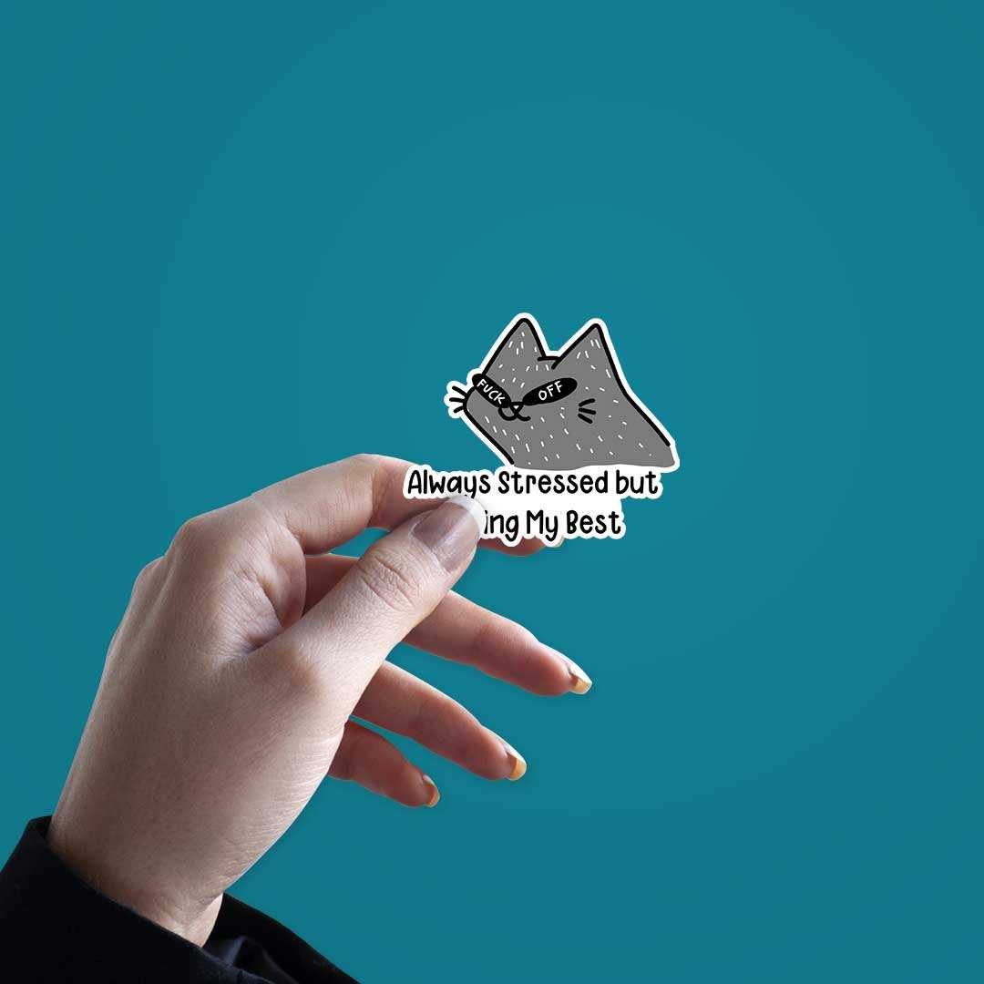 Always Stressed Sticker - Image 3