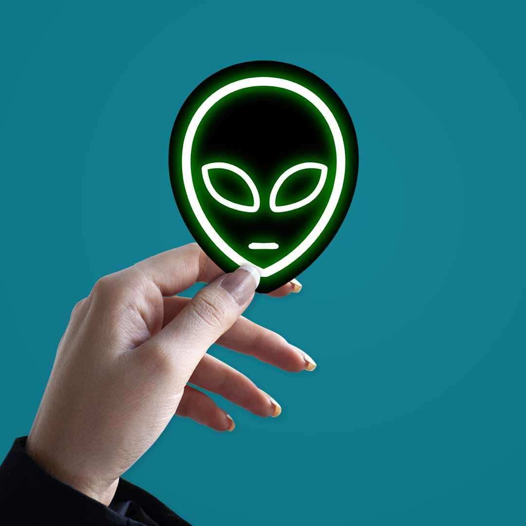 Neon Alien Sticker - Image 2