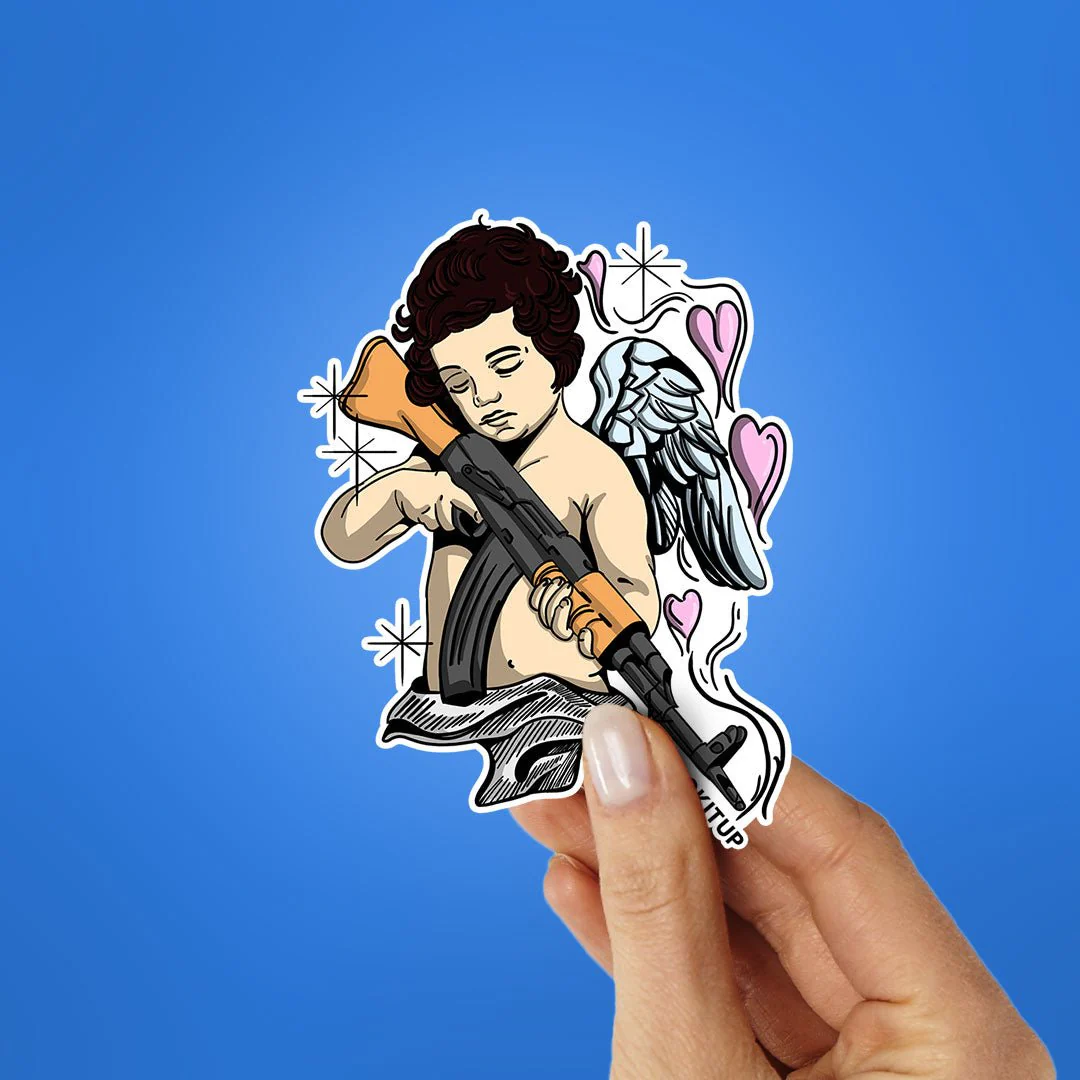 Angel Baby With Ak47 Sticker - Image 2