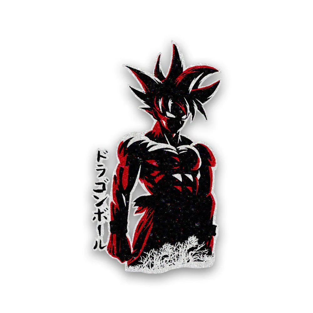 Angry Goku Glitter Sticker