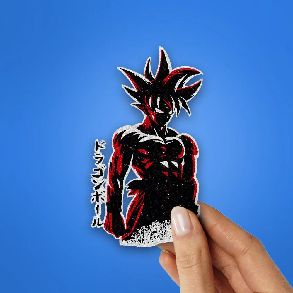 Angry Goku Glitter Sticker - Image 2