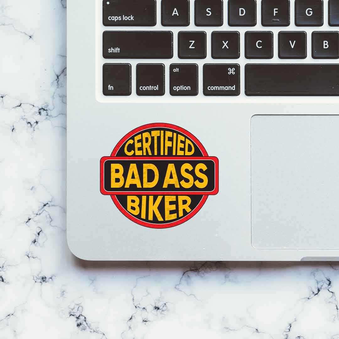 Certified Bad Ass Biker Sticker - Image 4