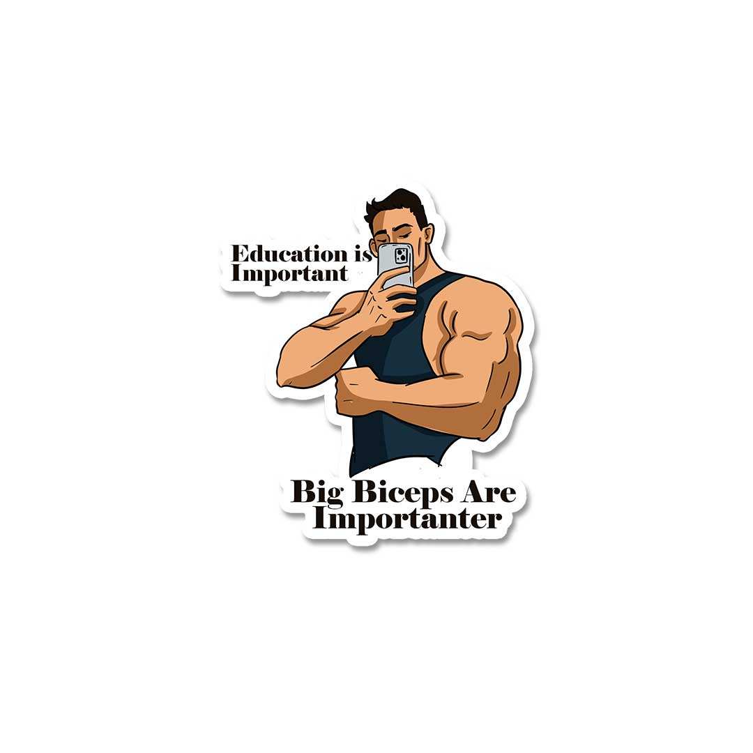 Big Biceps Are More Important Sticker - Image 2