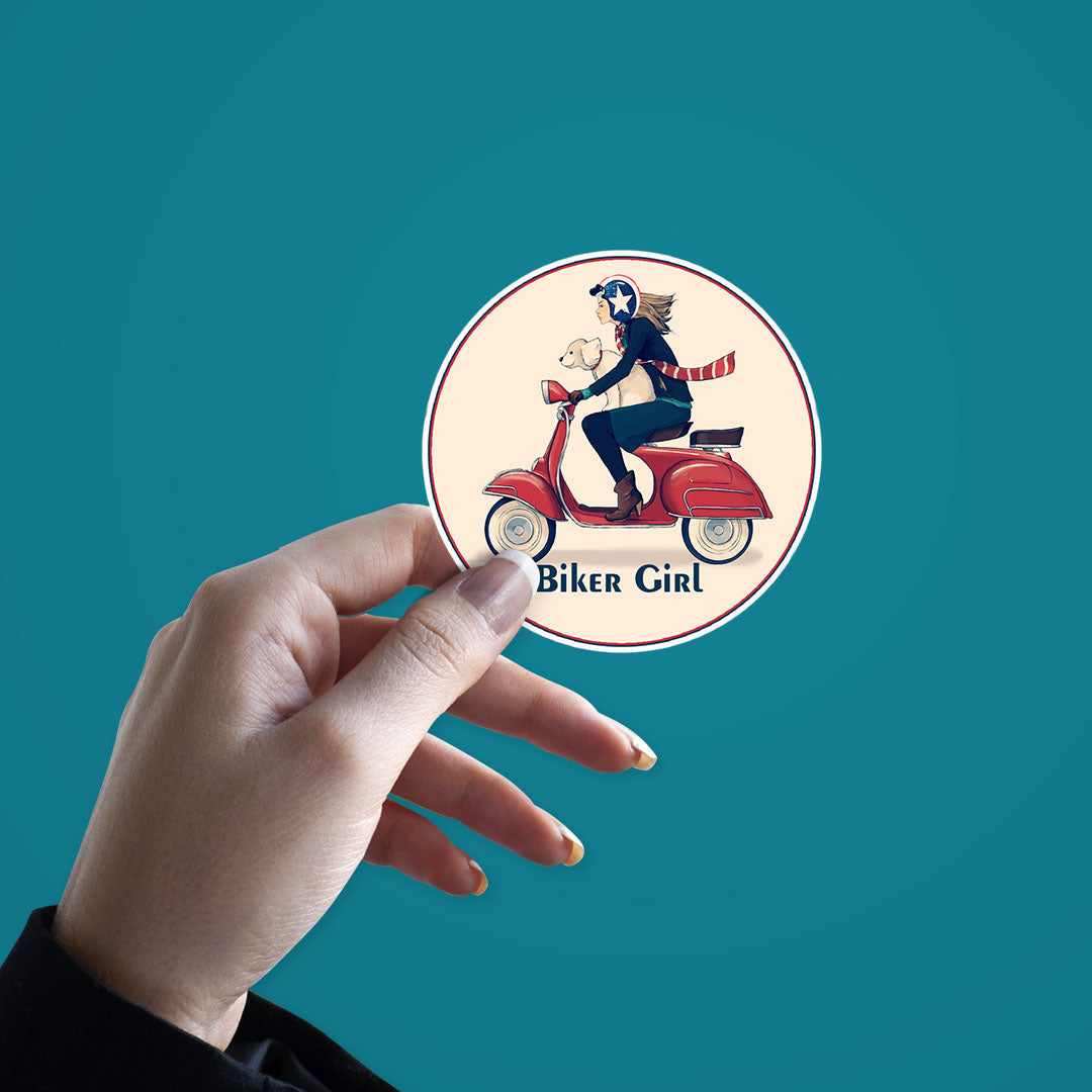 Biker Girl Sticker - Image 3