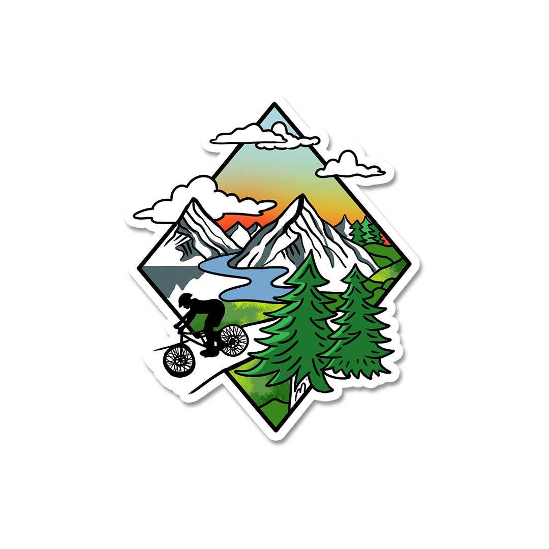 Biker In Wild Sticker - Image 2