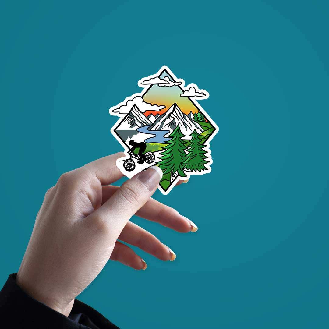 Biker In Wild Sticker - Image 3