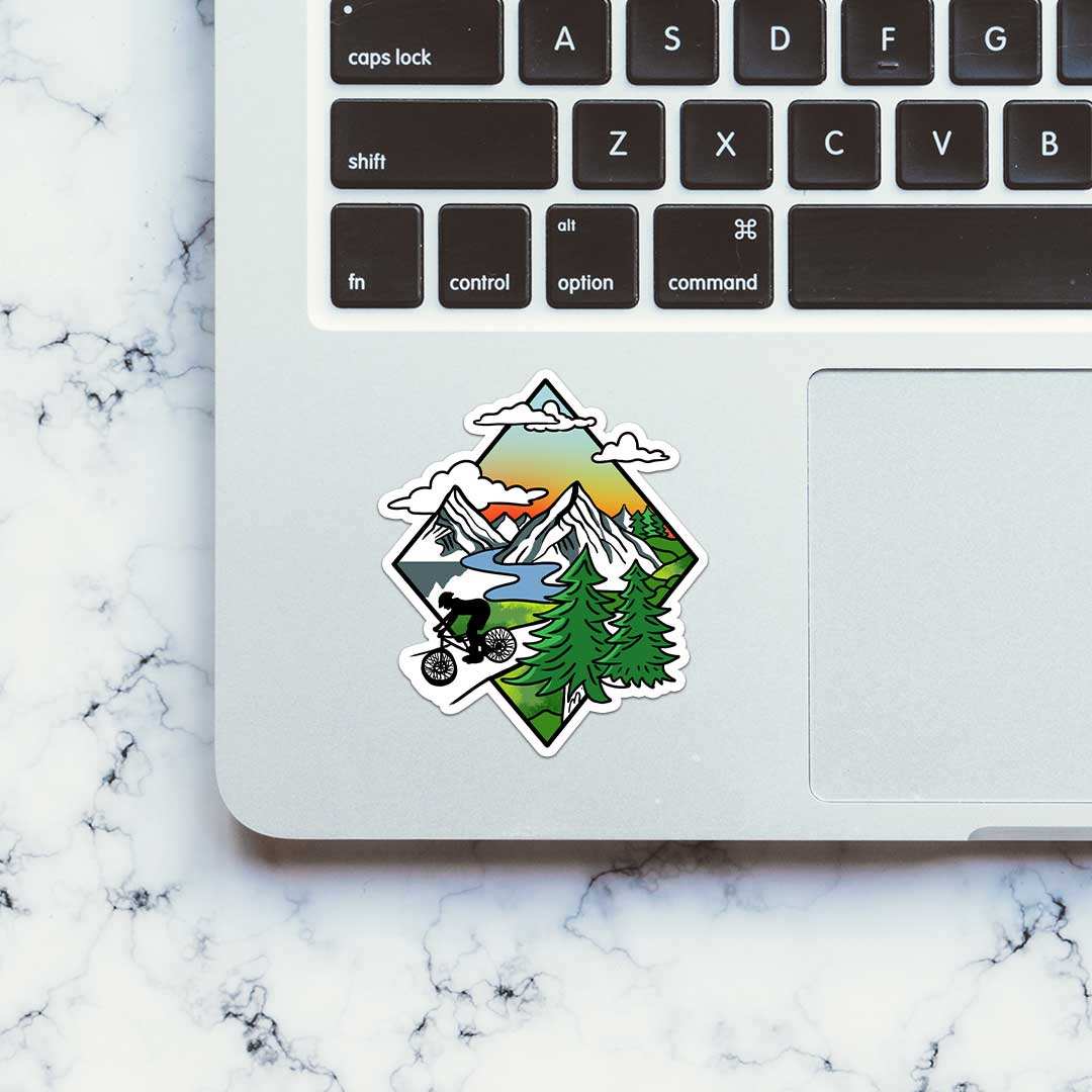 Biker In Wild Sticker - Image 5