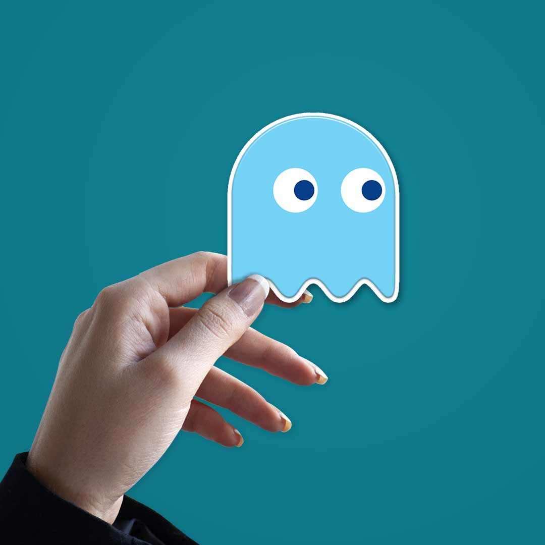 Blue Pacman Sticker - Image 2