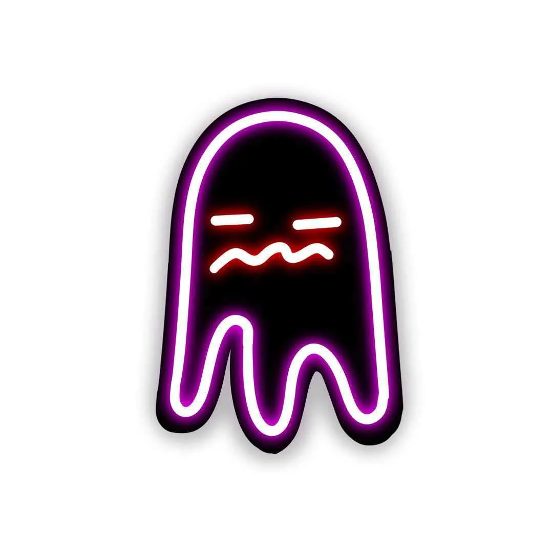 Neon Bored ghost Sticker