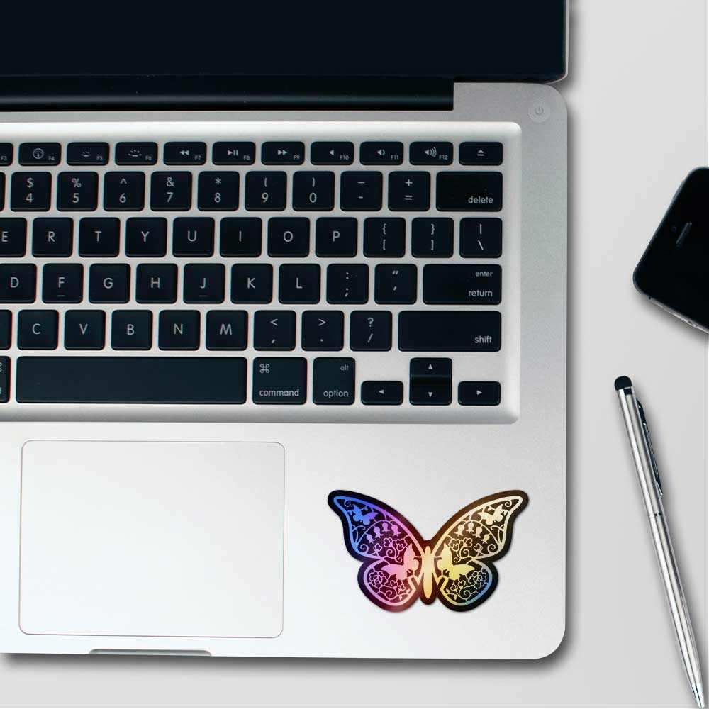 Butterfly with mini butterfly Holographic Stickers - Image 3