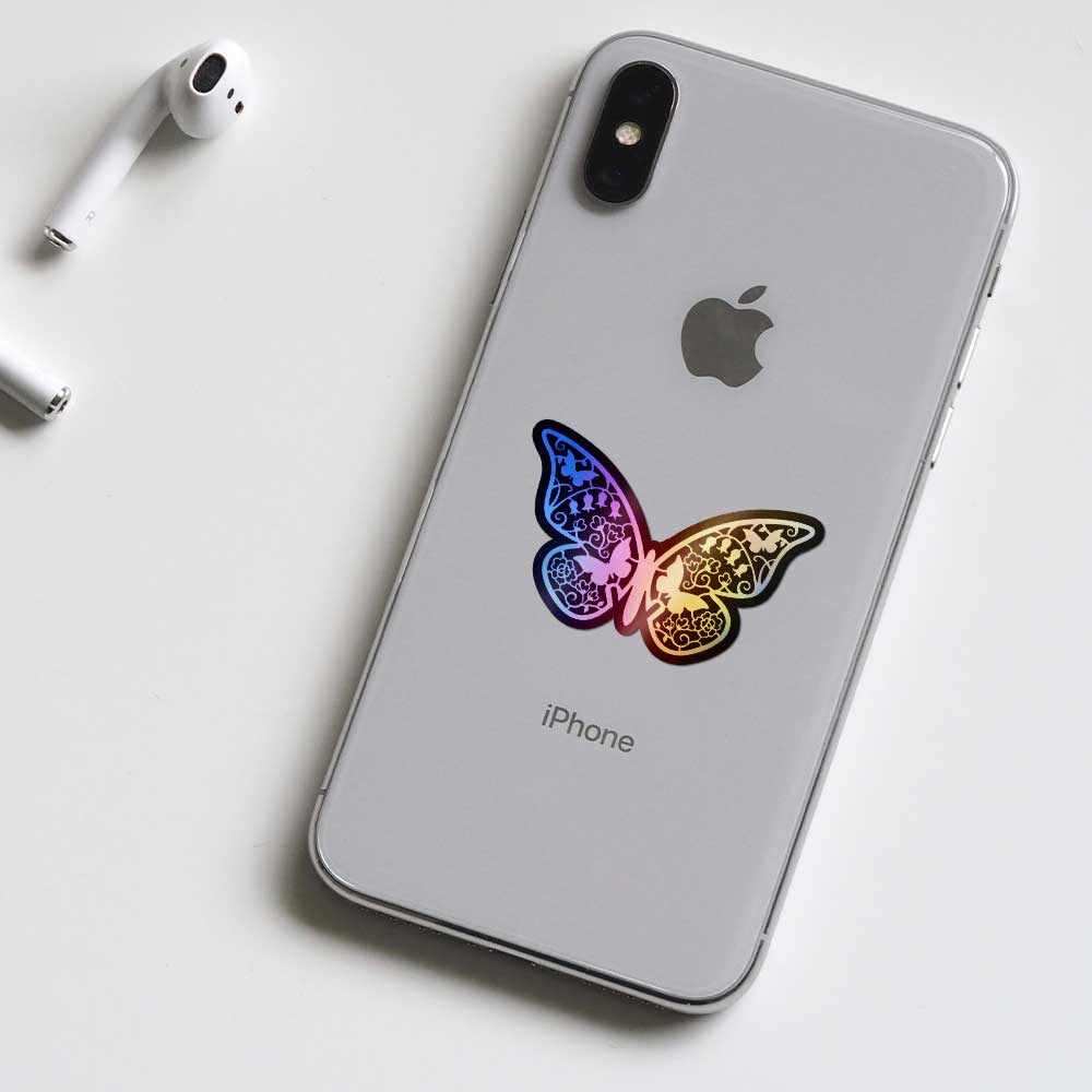 Butterfly with mini butterfly Holographic Stickers - Image 4