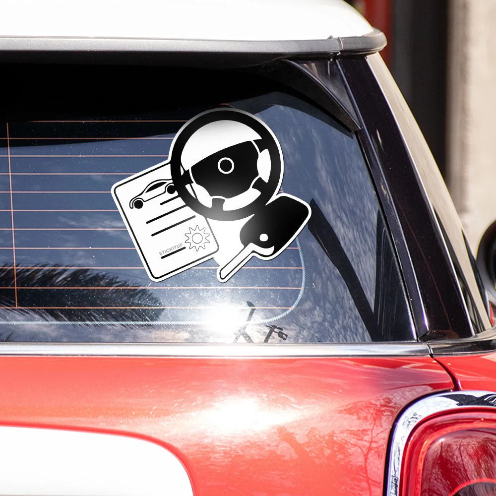 CarDriving Symbol Bumper Sticker - Image 3