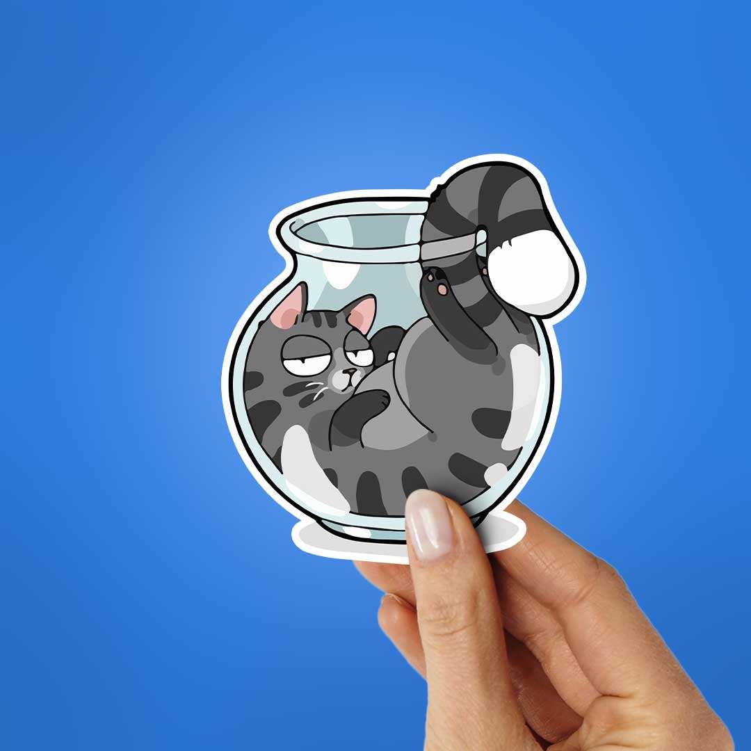 Cat In Port Sticker - Image 2