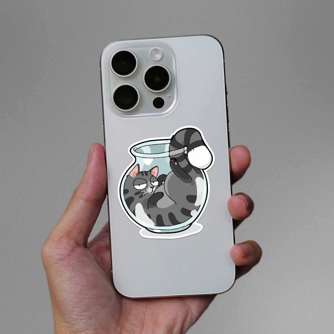 Cat In Port Sticker - Image 3