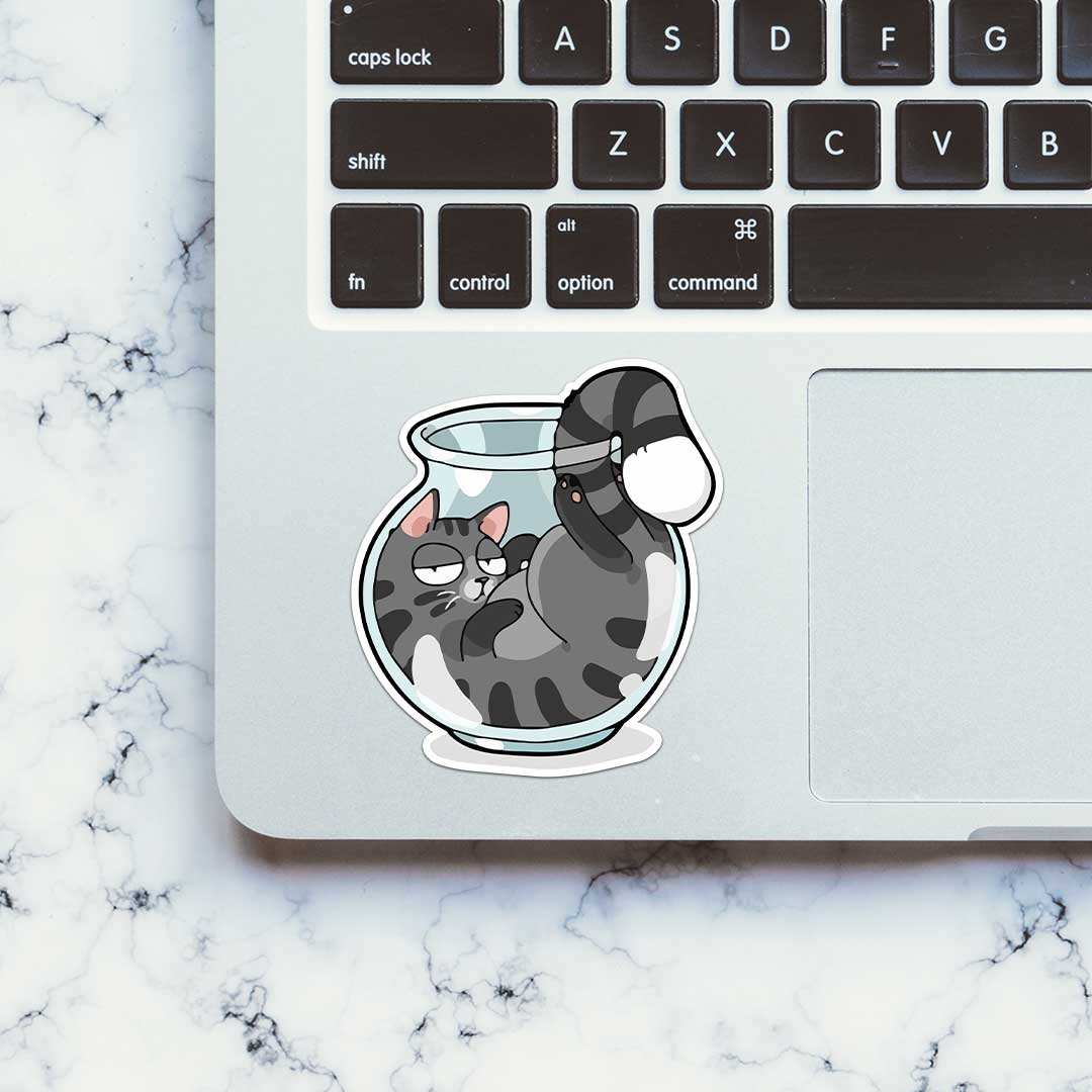 Cat In Port Sticker - Image 4