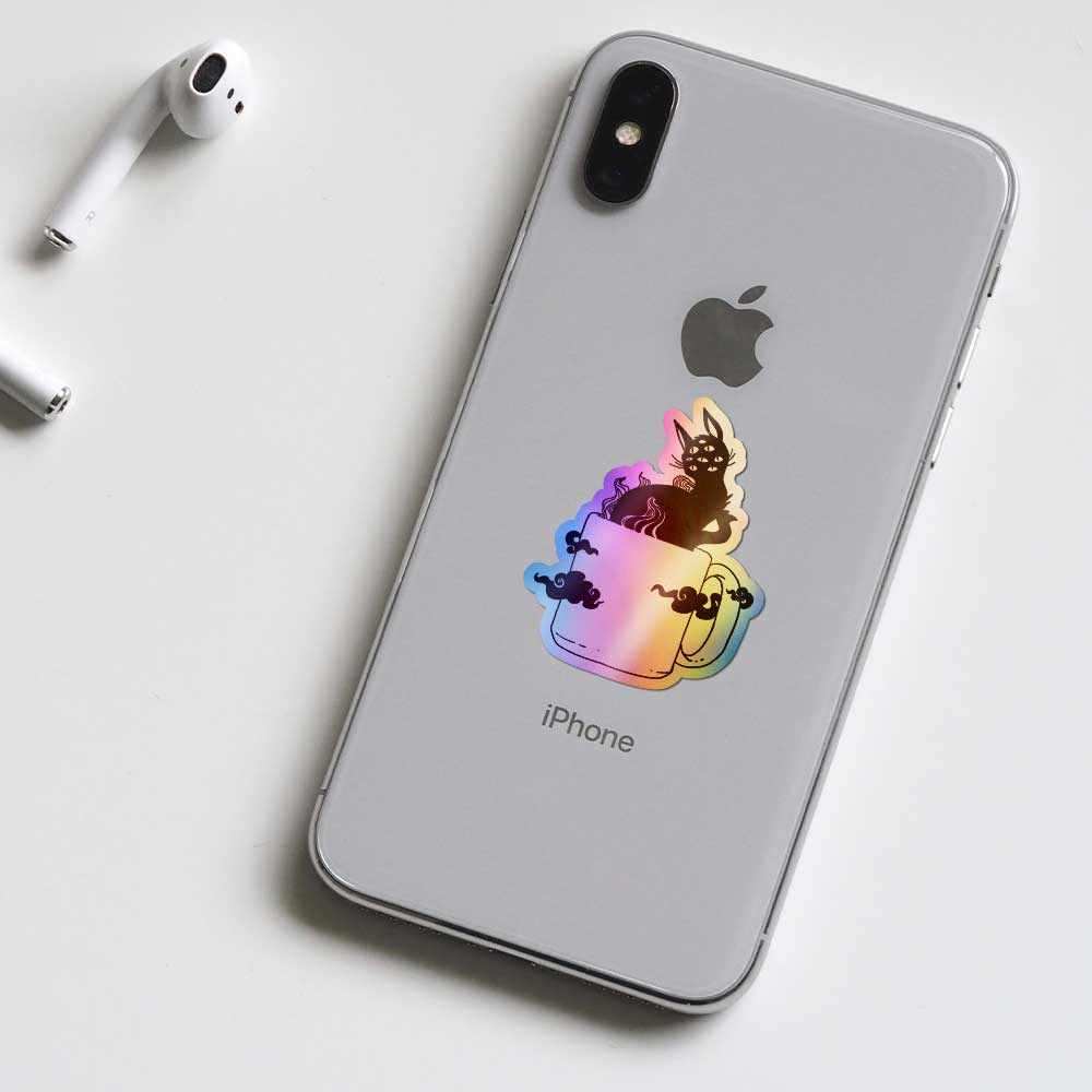 cat with many eyes Holographic Stickers - Image 4