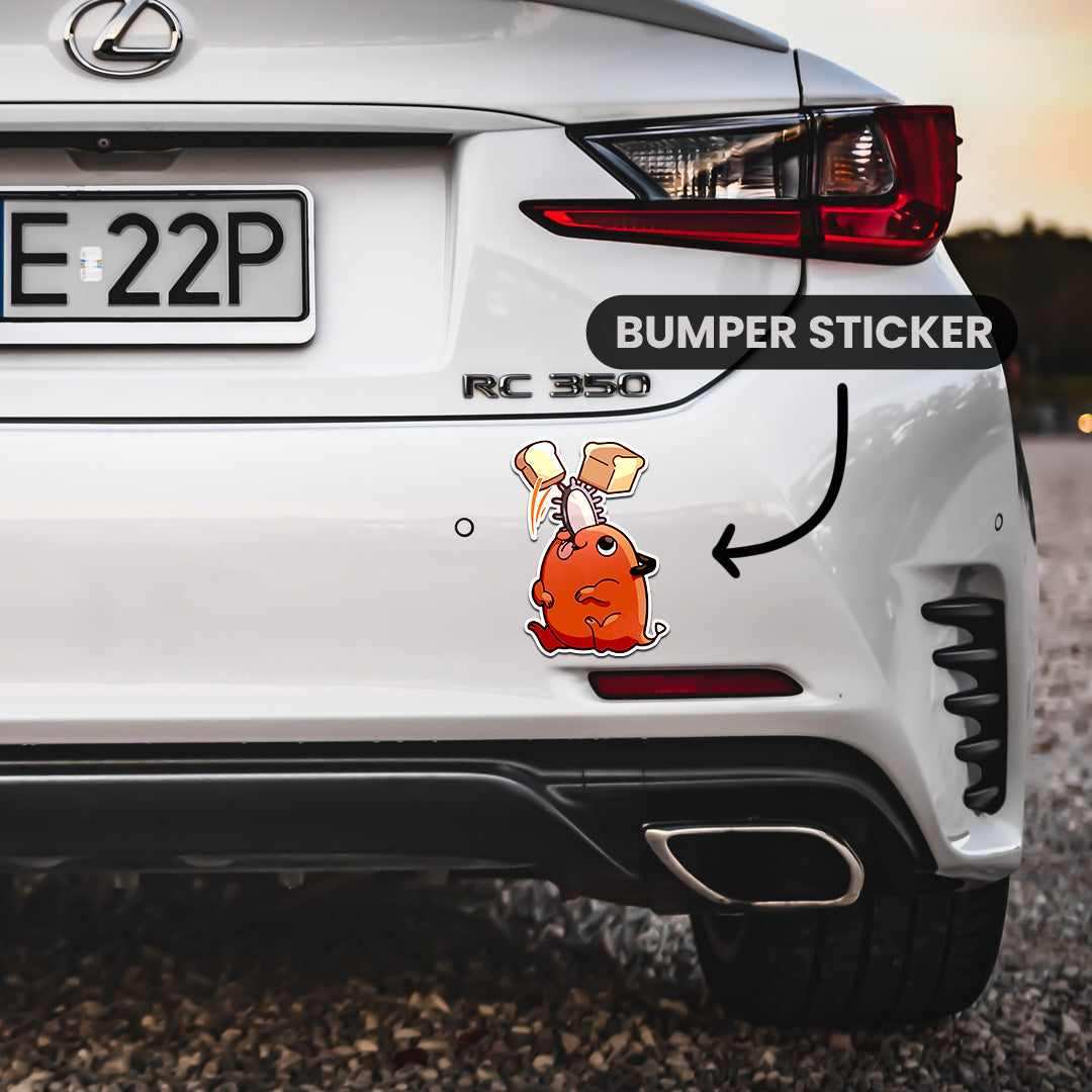 Chainshaw Man Dog Bumper Sticker - Image 3
