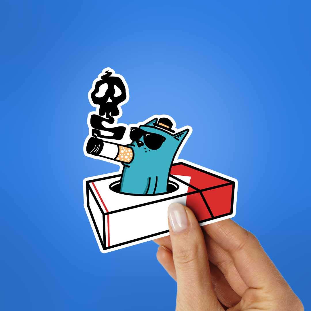 Cool Cat Smokes Sticker - Image 2