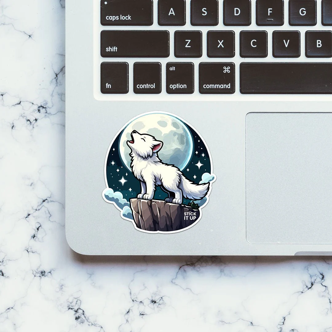 Cute White Wolf Sticker - Image 4
