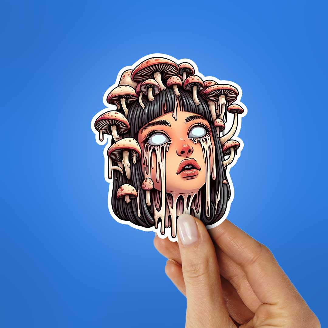 Drippy Mashroom Girl Sticker - Image 2