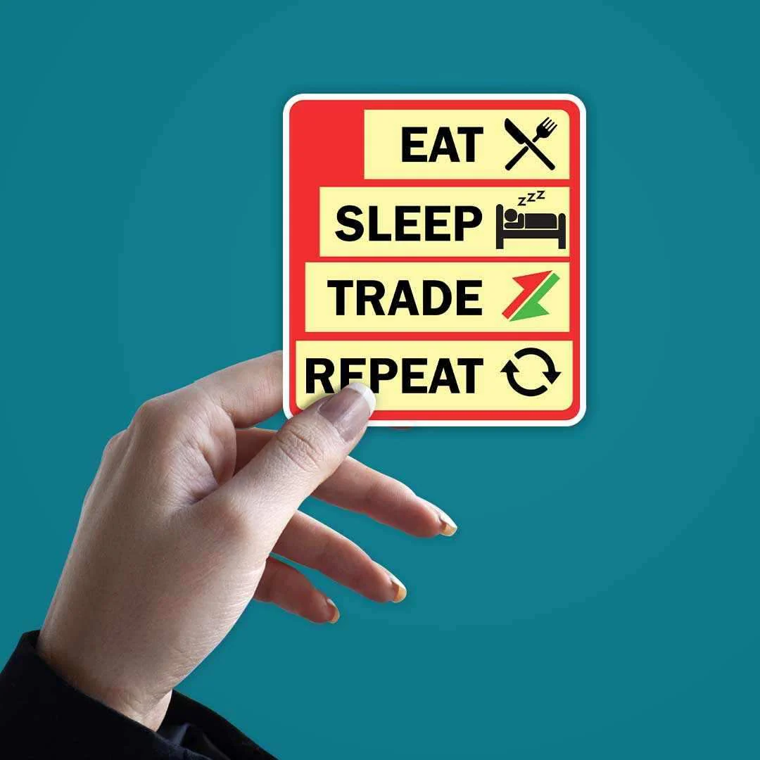 Eat sleep trade repeat Sticker - Image 2