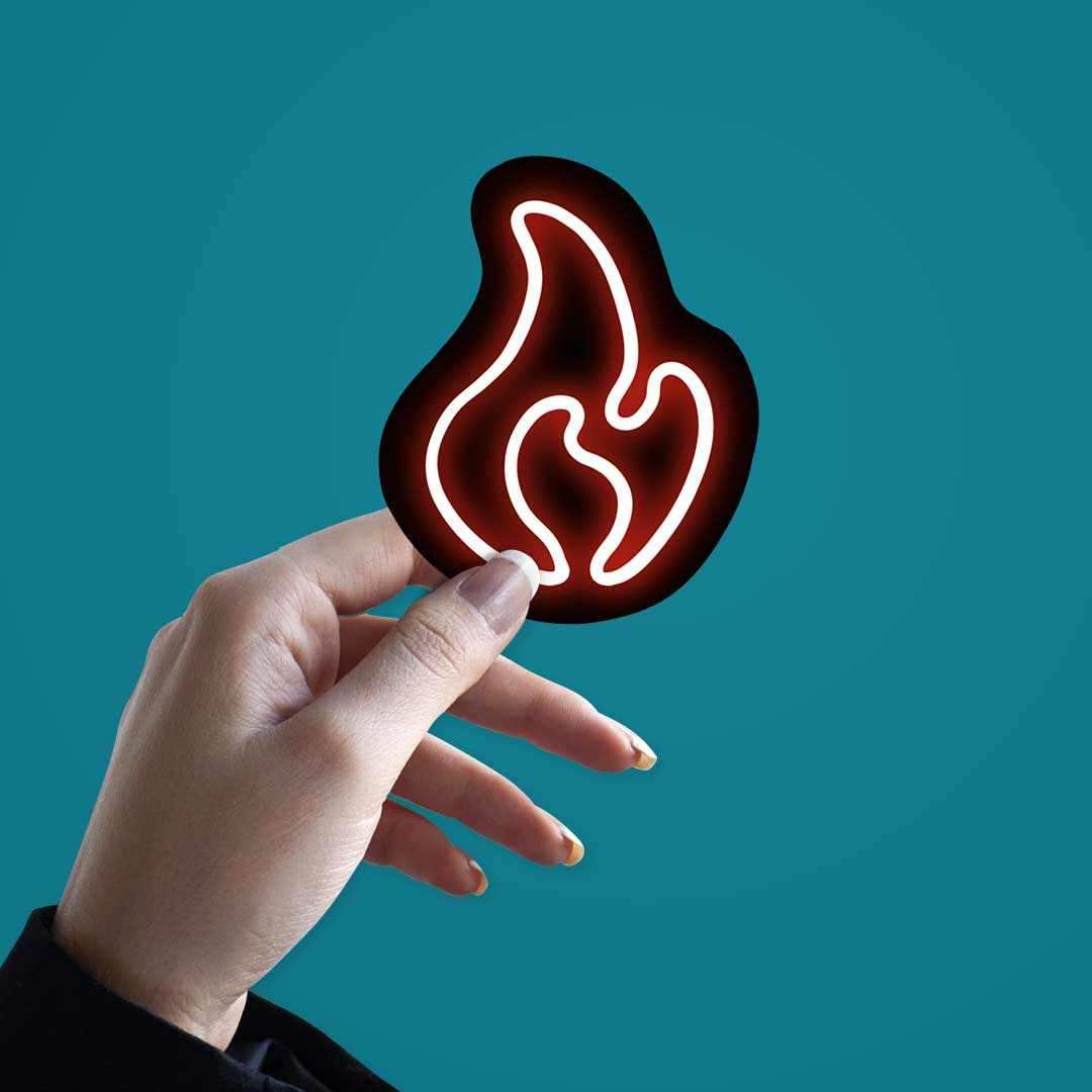 Neon Fire Sticker - Image 2