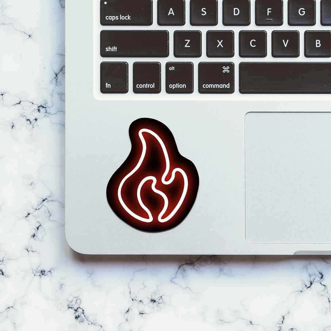 Neon Fire Sticker - Image 4
