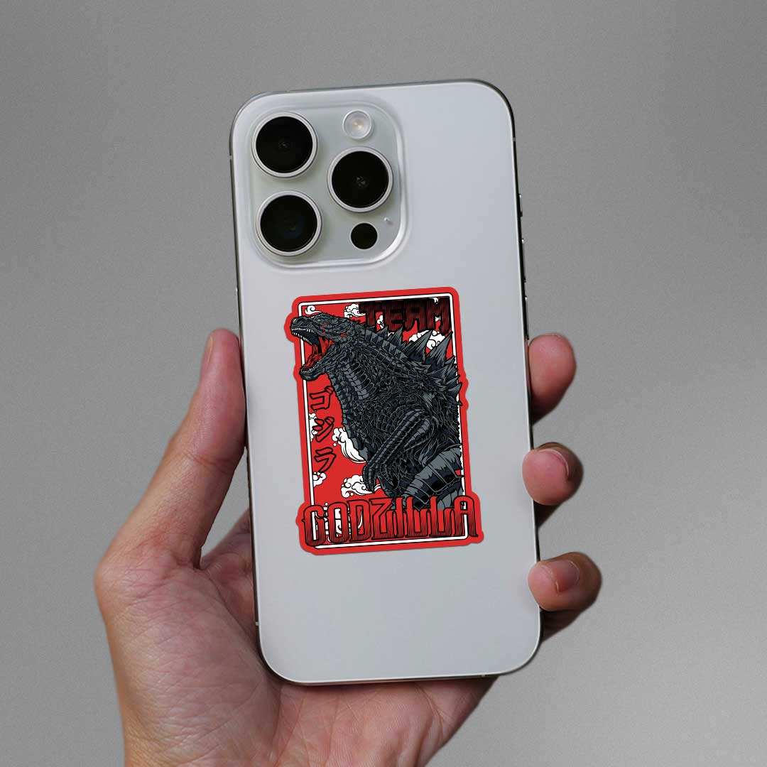 Godzilla Majestic Black & Red Sticker - Image 3