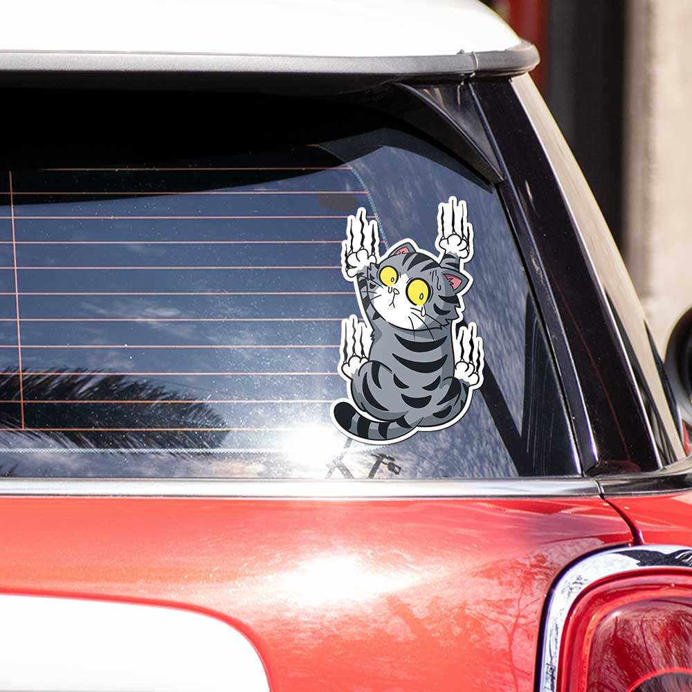 Grey Cat Bumper Sticker - Image 3