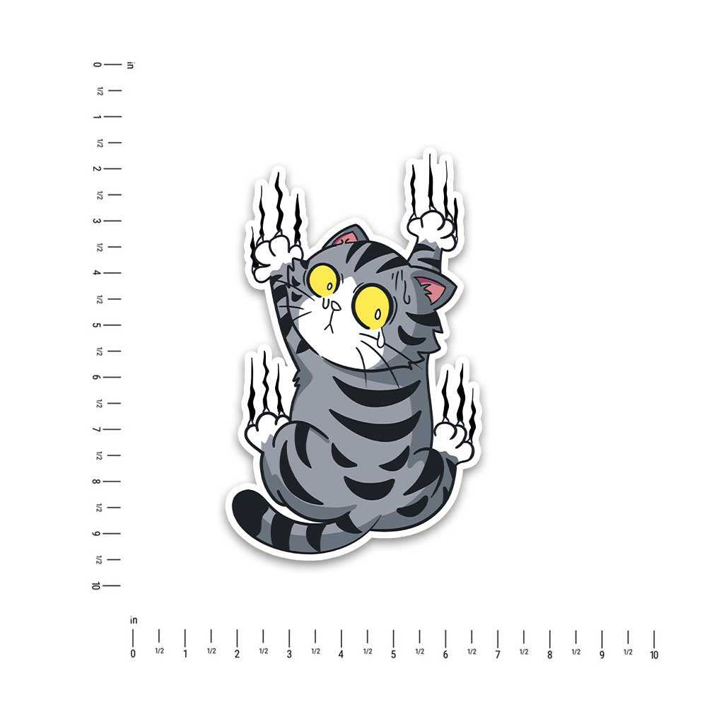 Grey Cat Bumper Sticker - Image 4