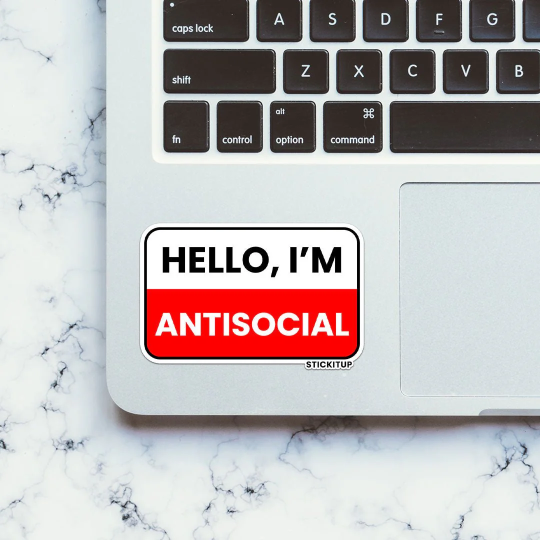 Hello I'm Antisocial Sticker - Image 4