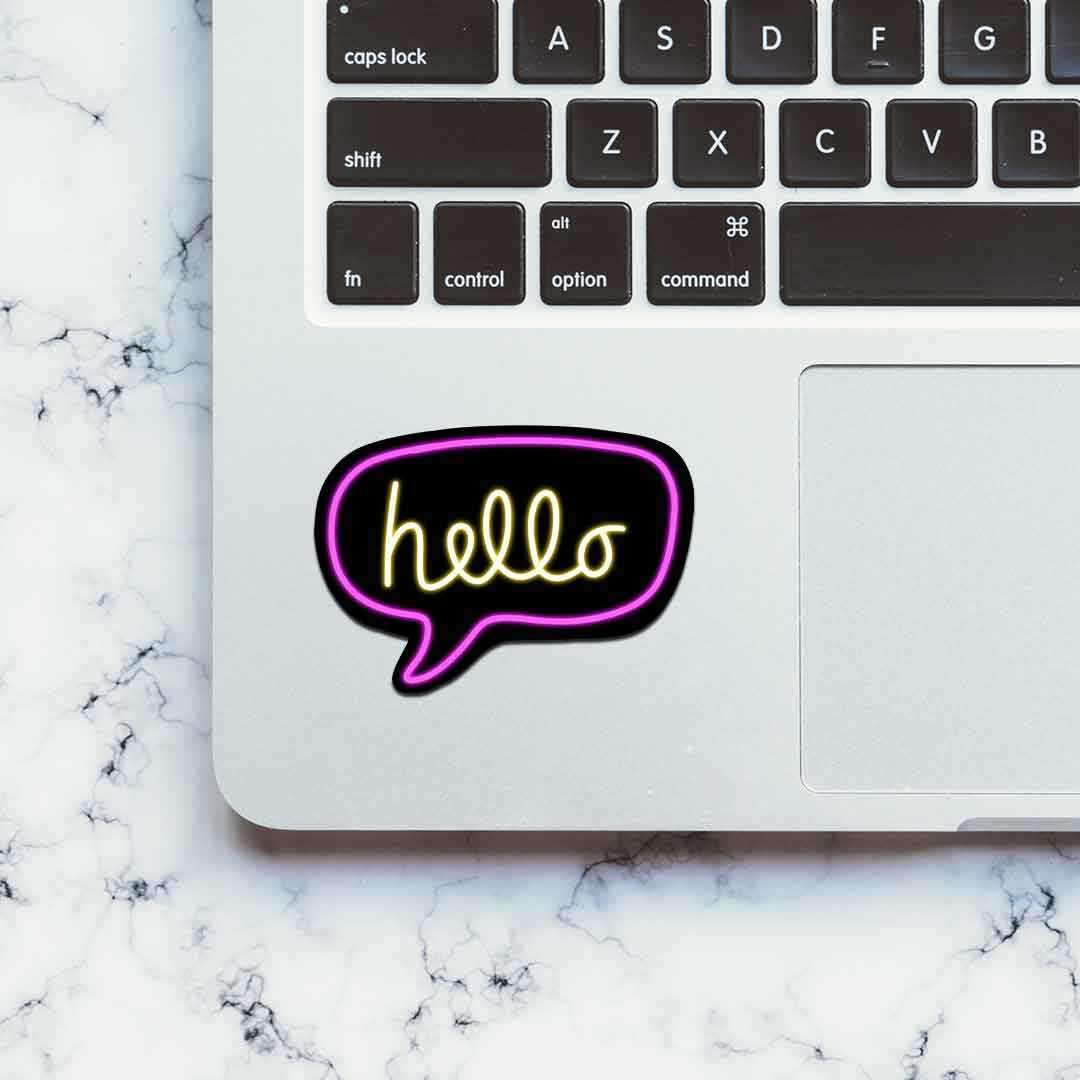 Neon Hello Sticker - Image 4