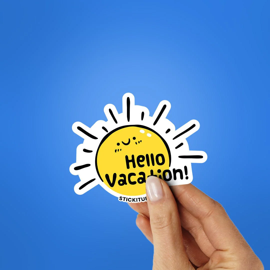 Hello Vacation Sticker - Image 2
