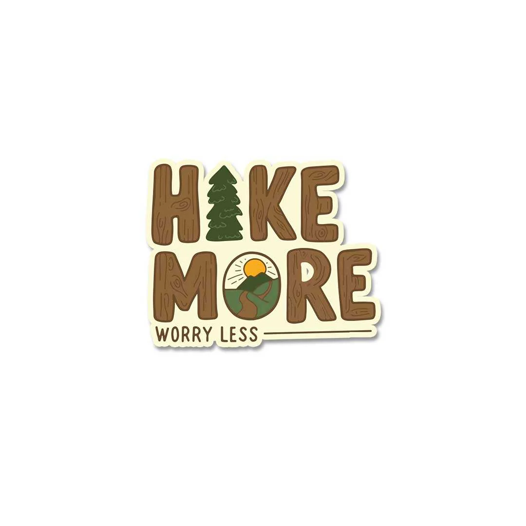 Hike More Worry Less Sticker - Image 2