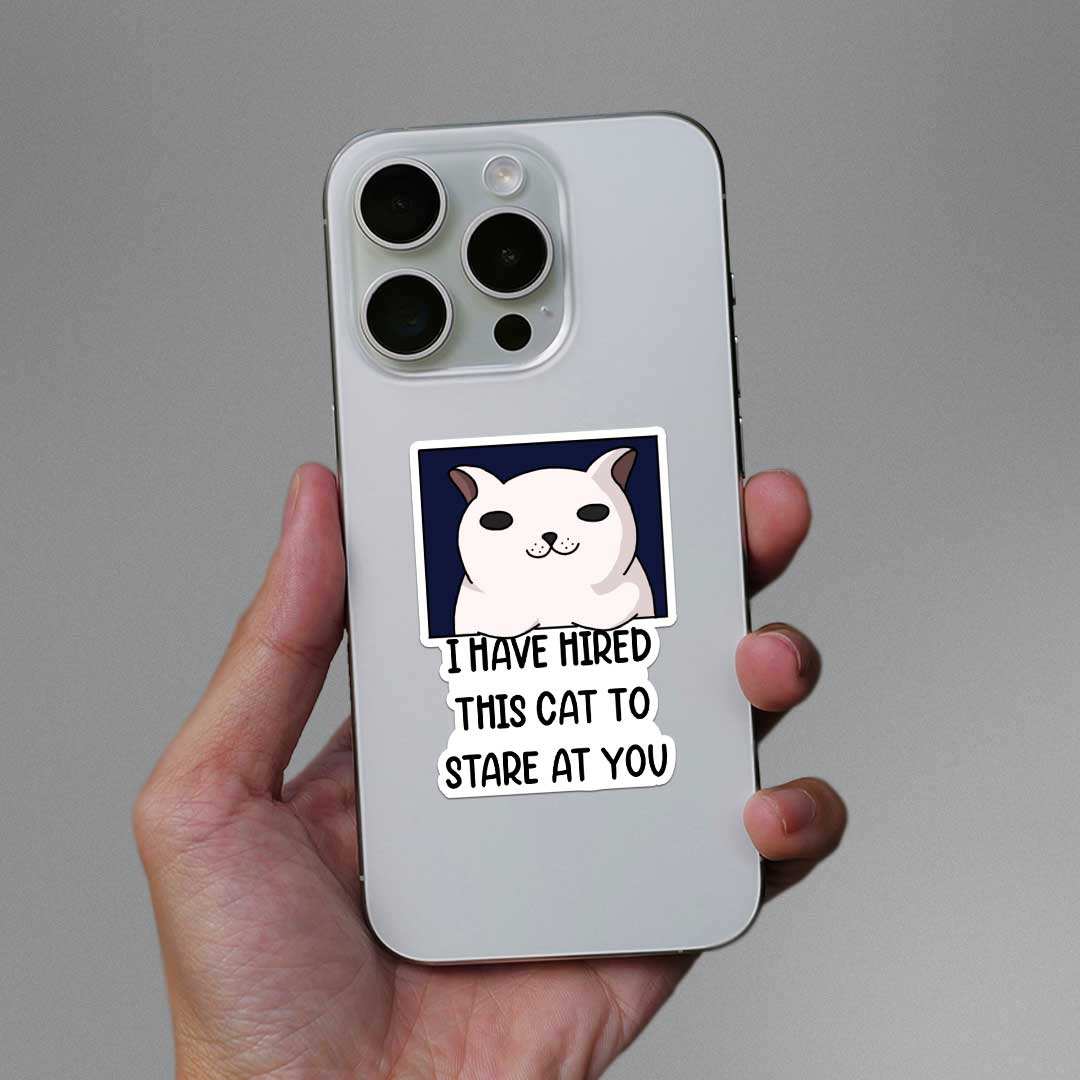 Hired This Cat Sticker - Image 3