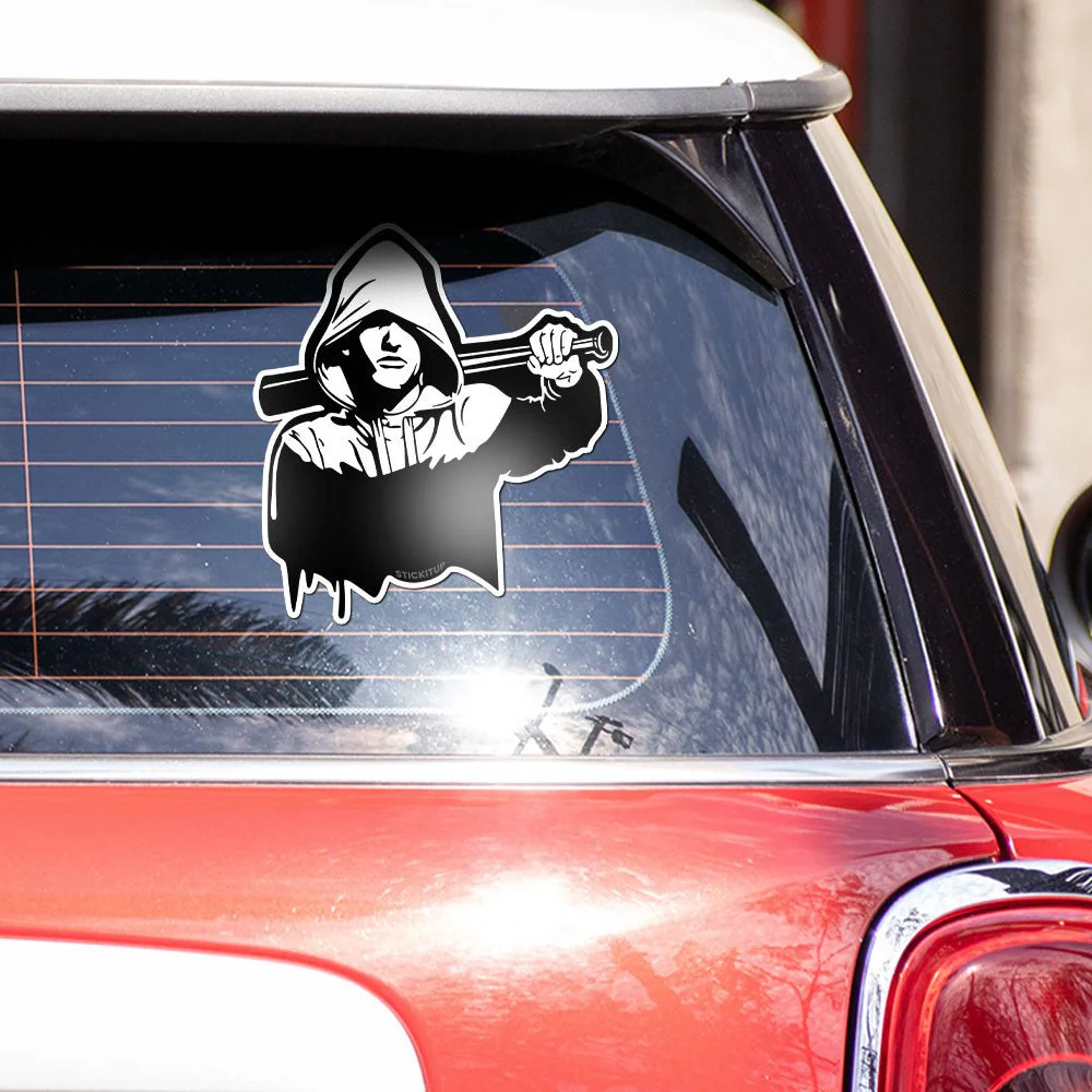 Hooded figure Bumper Sticker - Image 3