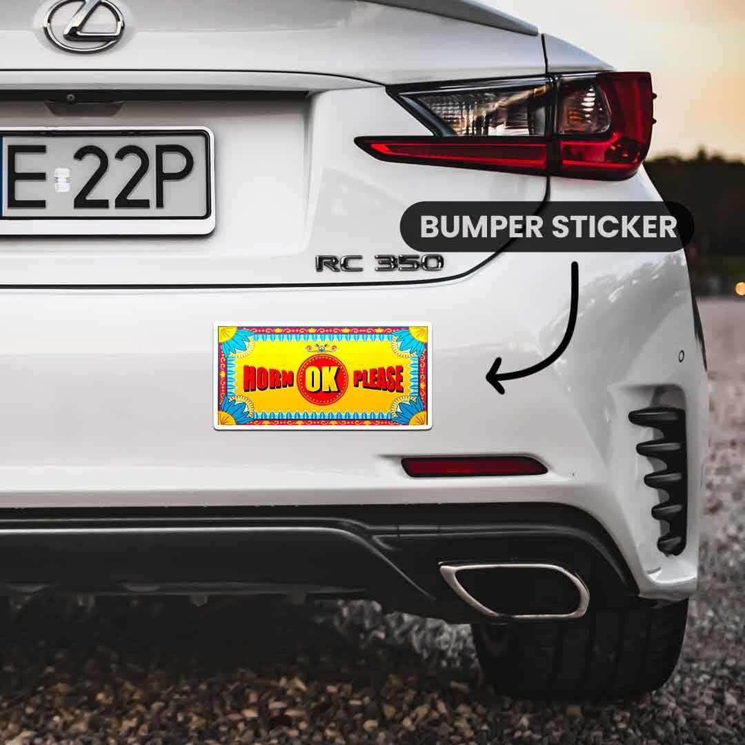 HORN OK PLEASE Bumper Sticker - Image 3