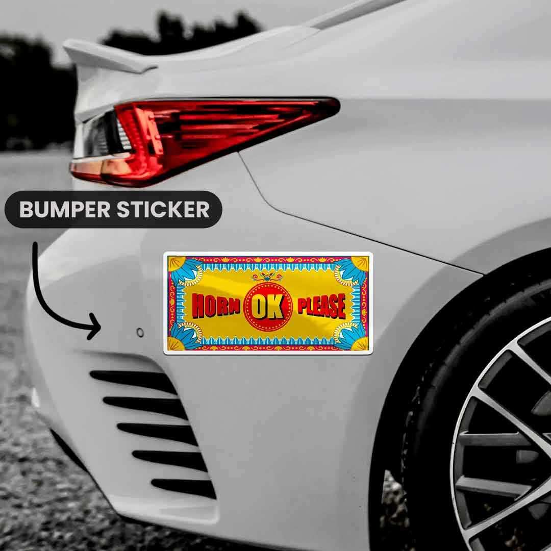 HORN OK PLEASE Bumper Sticker - Image 4