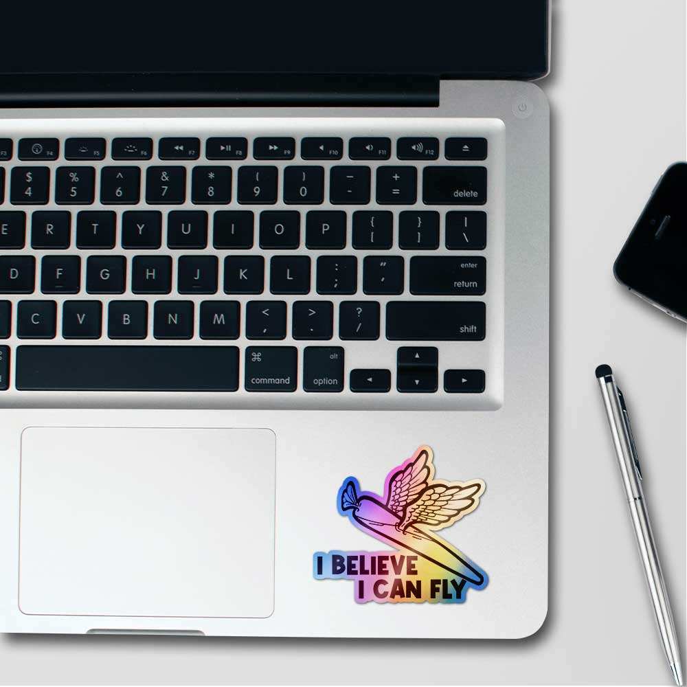 I Believe I Can Fly Holographic Sticker - Image 3