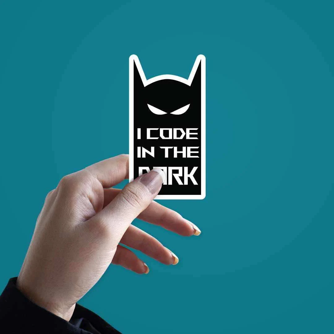 I code in the dark Sticker - Image 2