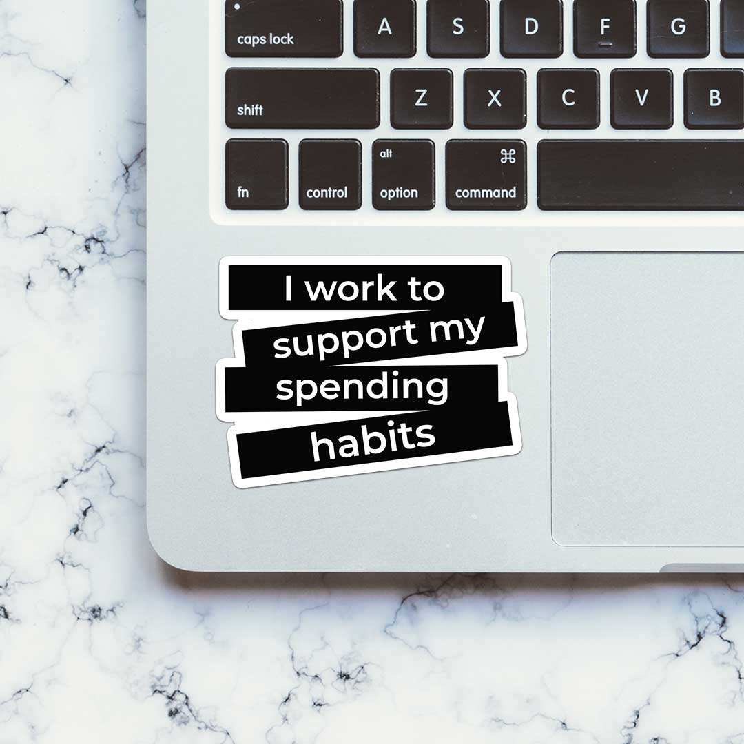 I Work And Support Sticker - Image 5