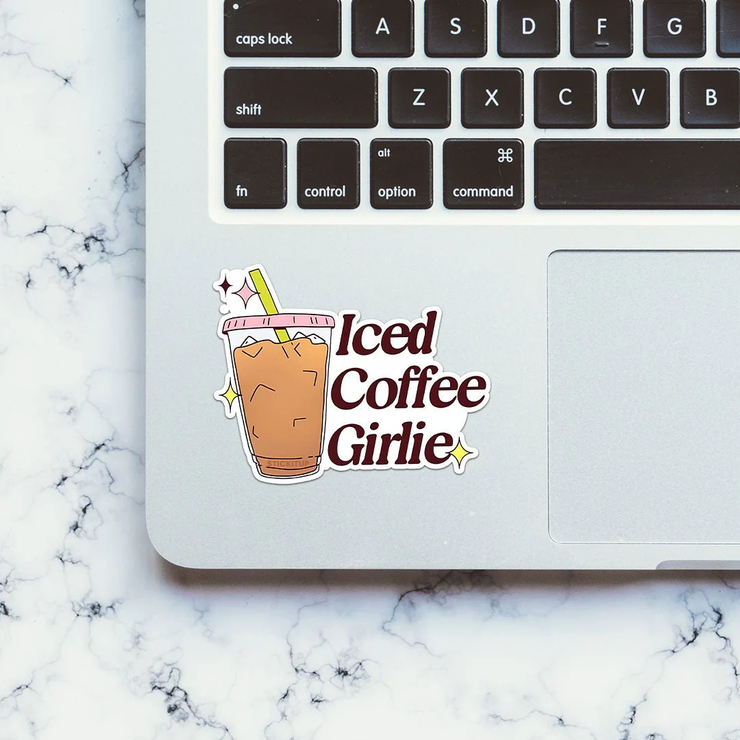 Iced Coffee Girlie Sticker - Image 4