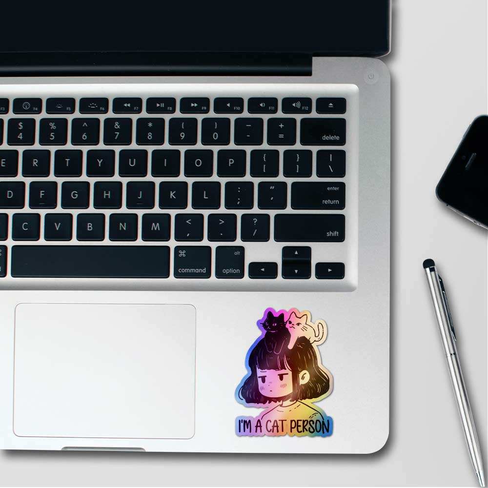 I'm A Cat Person Holographic Sticker - Image 3