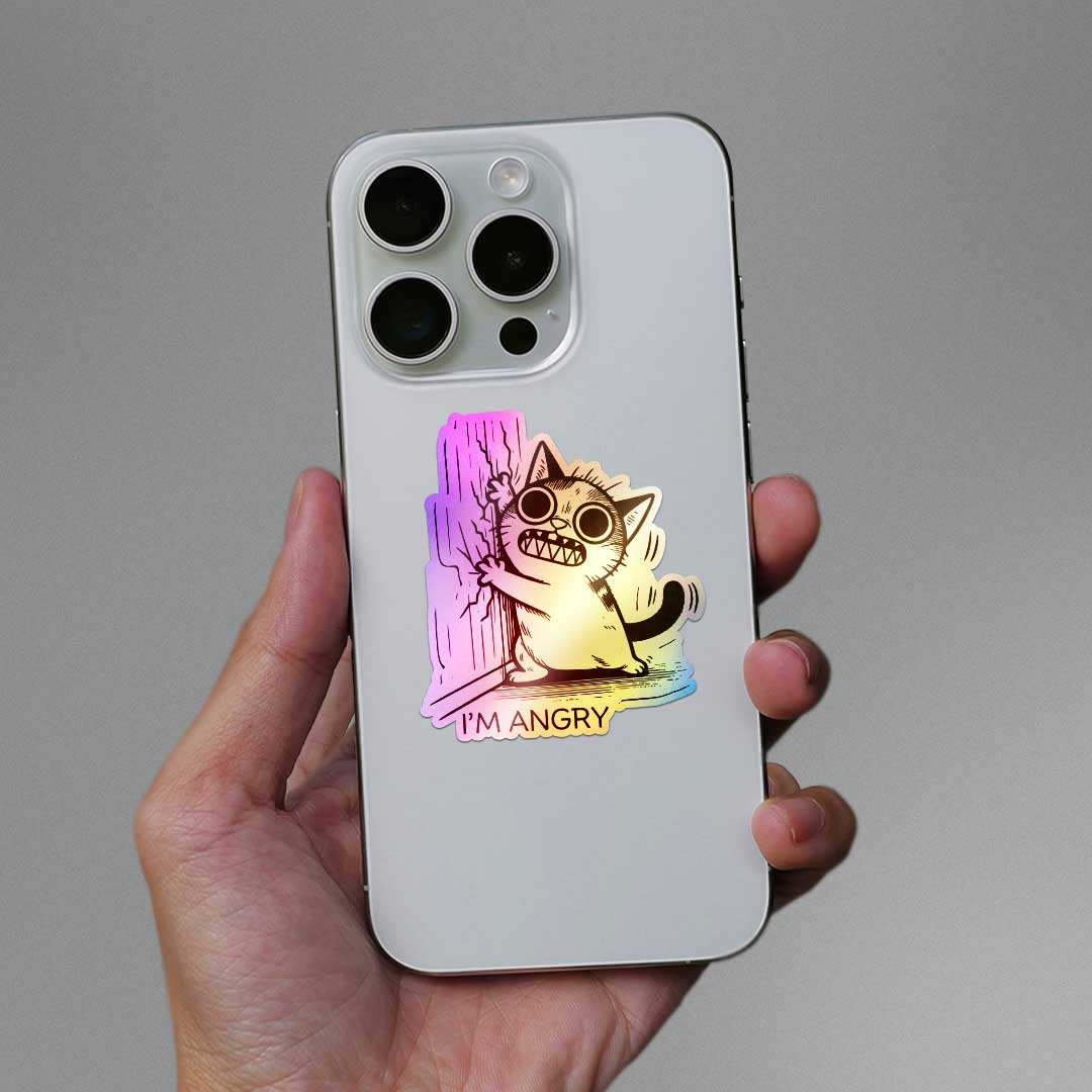 I'm Angry Holographic Sticker - Image 4