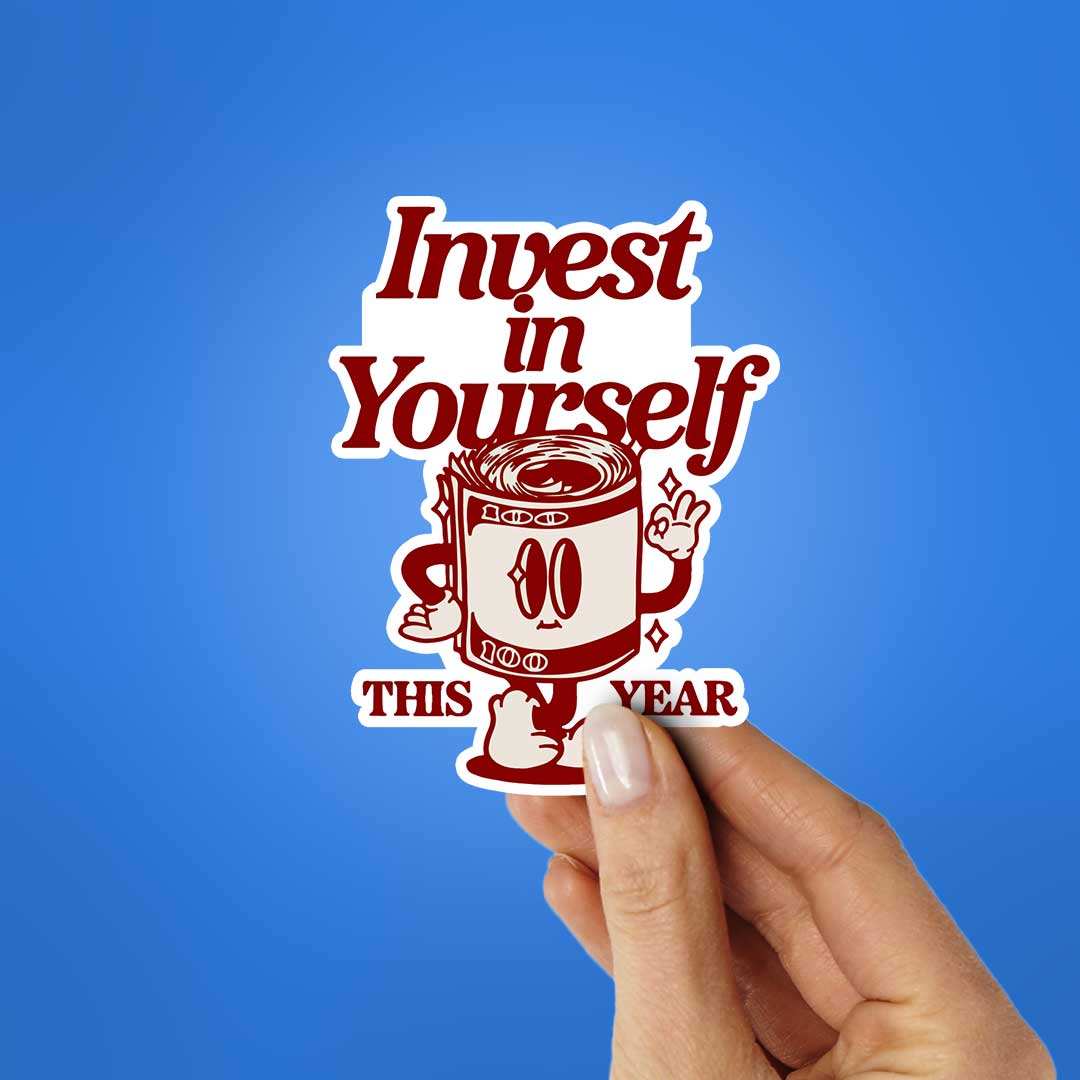 Invest In Yourself This Year Sticker - Image 2