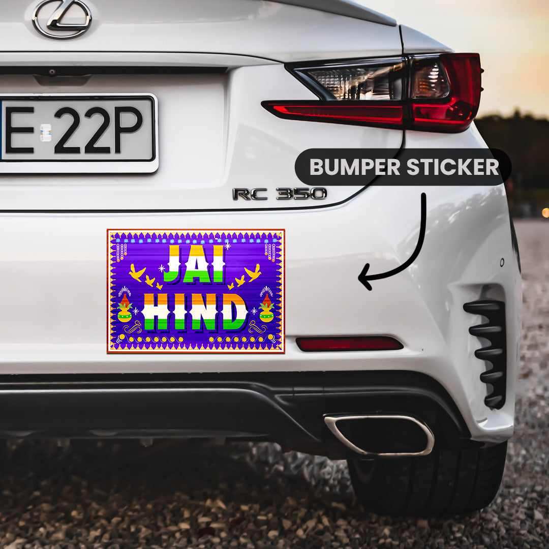 Jai Hind Bumper Sticker - Image 3