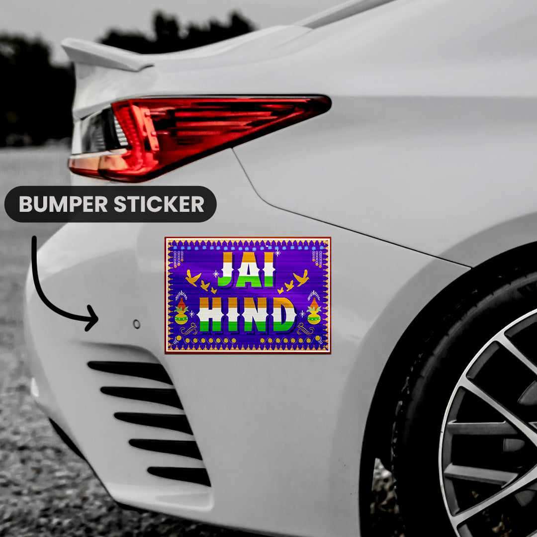 Jai Hind Bumper Sticker - Image 4
