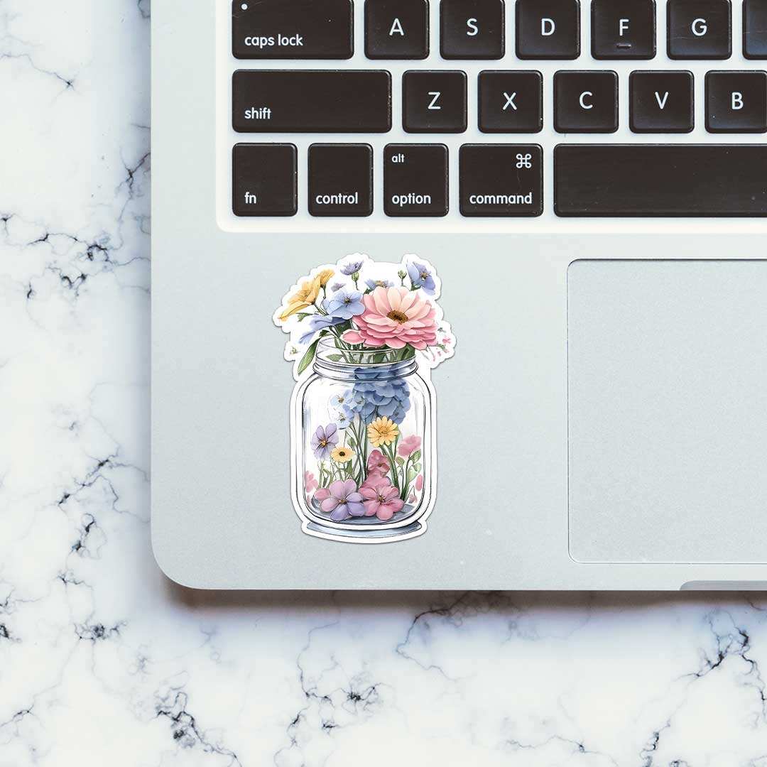 Jar Filled With Flowers Sticker - Image 4