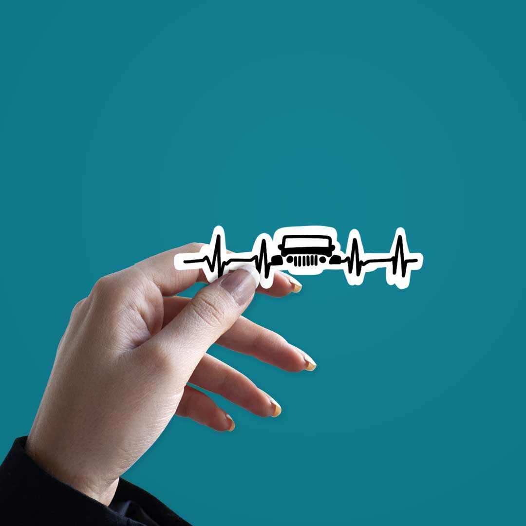 Jeep Heartbeat Sticker - Image 3
